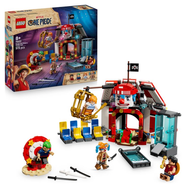 LEGO ONE PIECE La Tenda del Circo di Bagy il Clown - Giocattolo Interattivo con 4 Minifigure tra cui Luffy, Nami e Zoro, e...