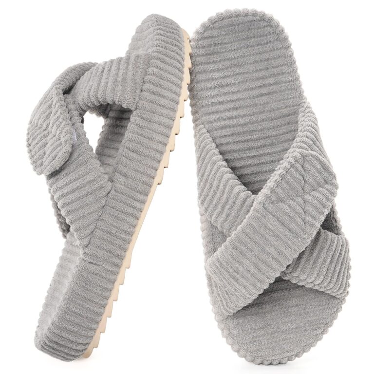 Pantofole Donna Memory Foam in Velluto a Coste Antiscivolo