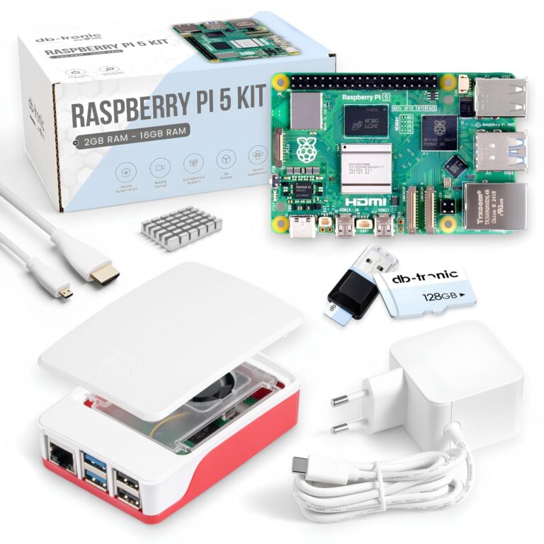 db-tronic Raspberry Pi 5 8GB Starter Kit 128GB con alimentatore 27W