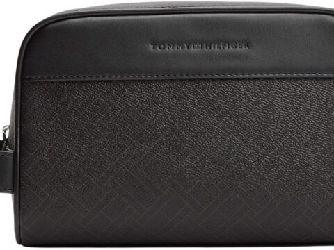 Tommy Hilfiger TH Flag Monogram Beauty Case Uomo, Nero