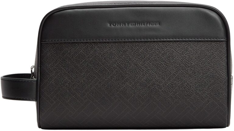 Tommy Hilfiger TH Flag Monogram Beauty Case Uomo, Nero