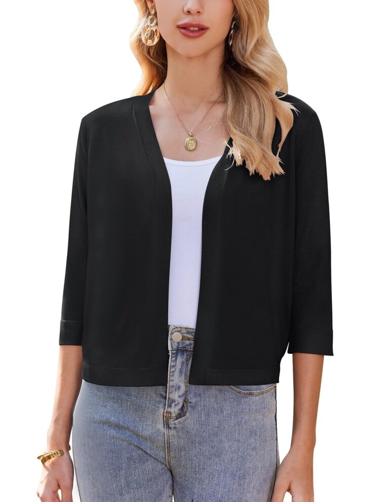 Zeagoo Bolero Donna Elegante Corto Manica 3/4 Aperto