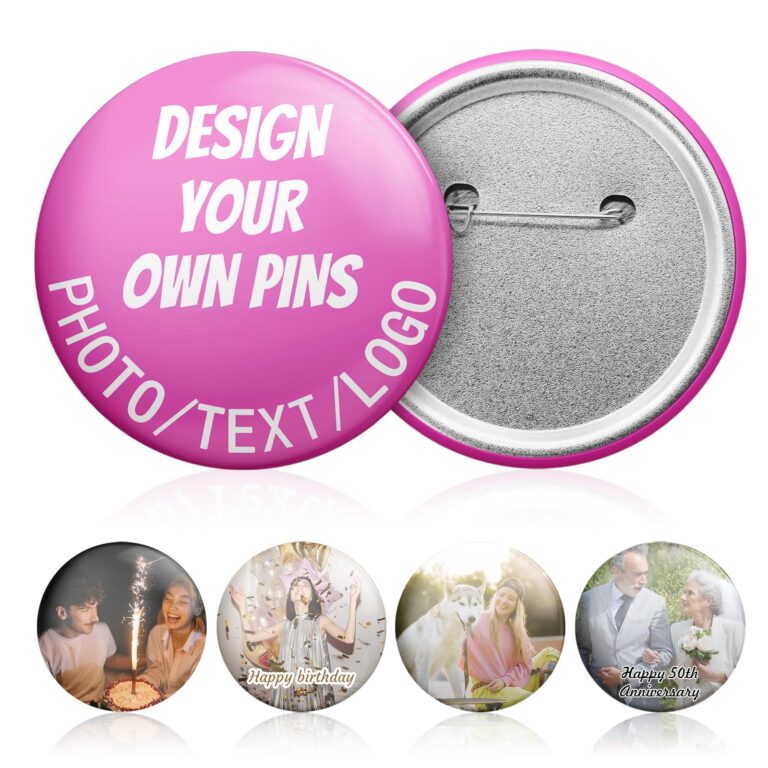 Spille personalizzate con nome, foto, testo o logo (1-100 pezzi)