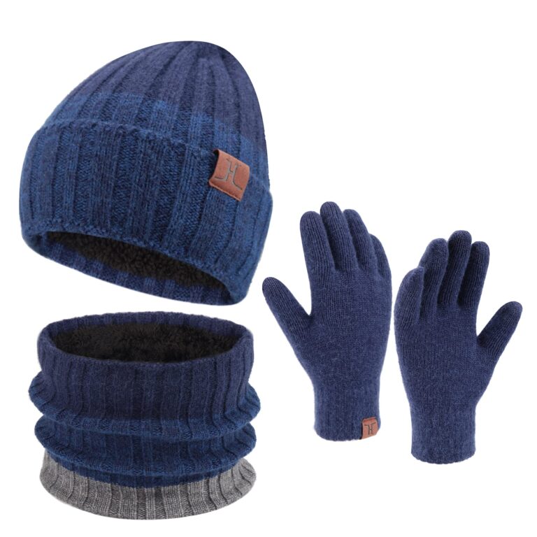 ZASFOU Guanti Invernali Uomo a Maglia con Touch Screen e Cappuccio Teschio