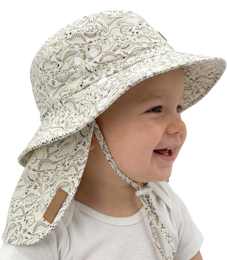 HECKBO Cappello da Sole Bambini UPF 50+ Cotone con Motivi (6-24 Mesi)