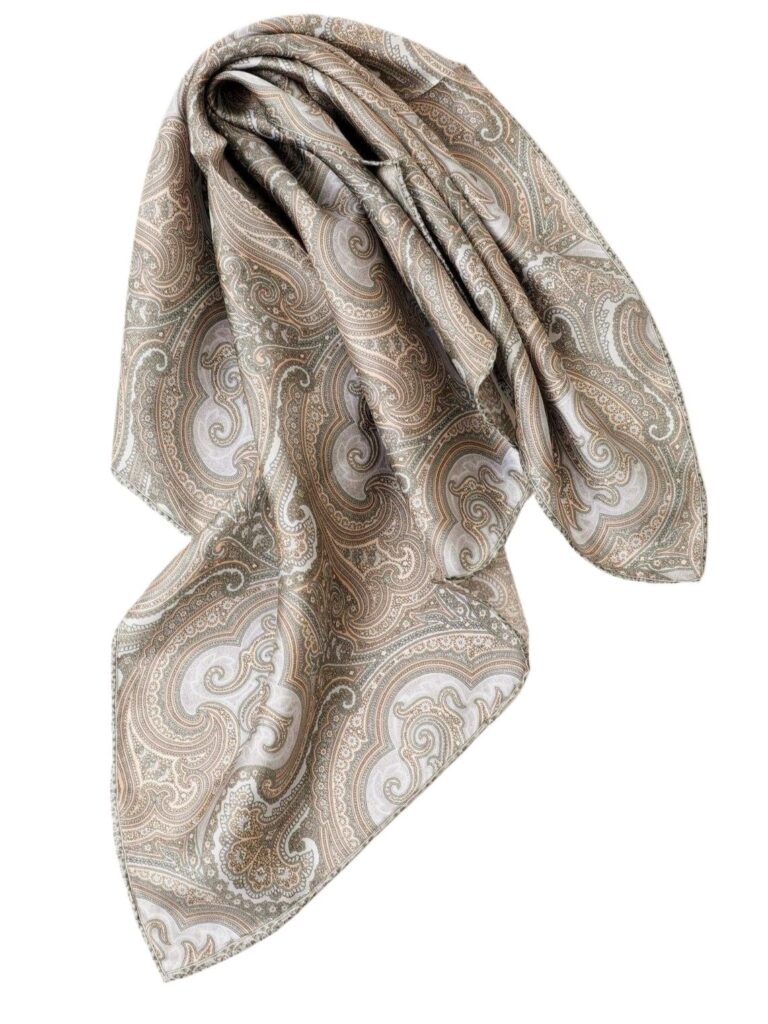 Prettystern Sciarpa in Seta 100% Arrotolata a Mano Unisex