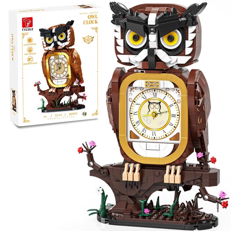 TYCOLE Set di Costruzioni Blocchi Gufo con Orologio Funzionante Giocattolo Creativo per Bambini d...