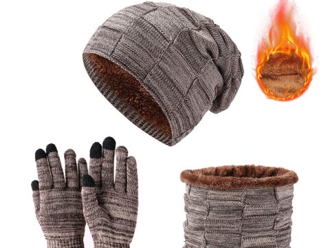 JXCTNNU Set Invernale Berretto Sciarpa Guanti Touch Screen