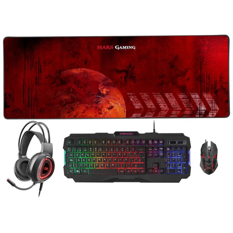 Mars Gaming MCPRGB2PT Combo 4 in 1: tastiera, mouse, mousepad e cuffie