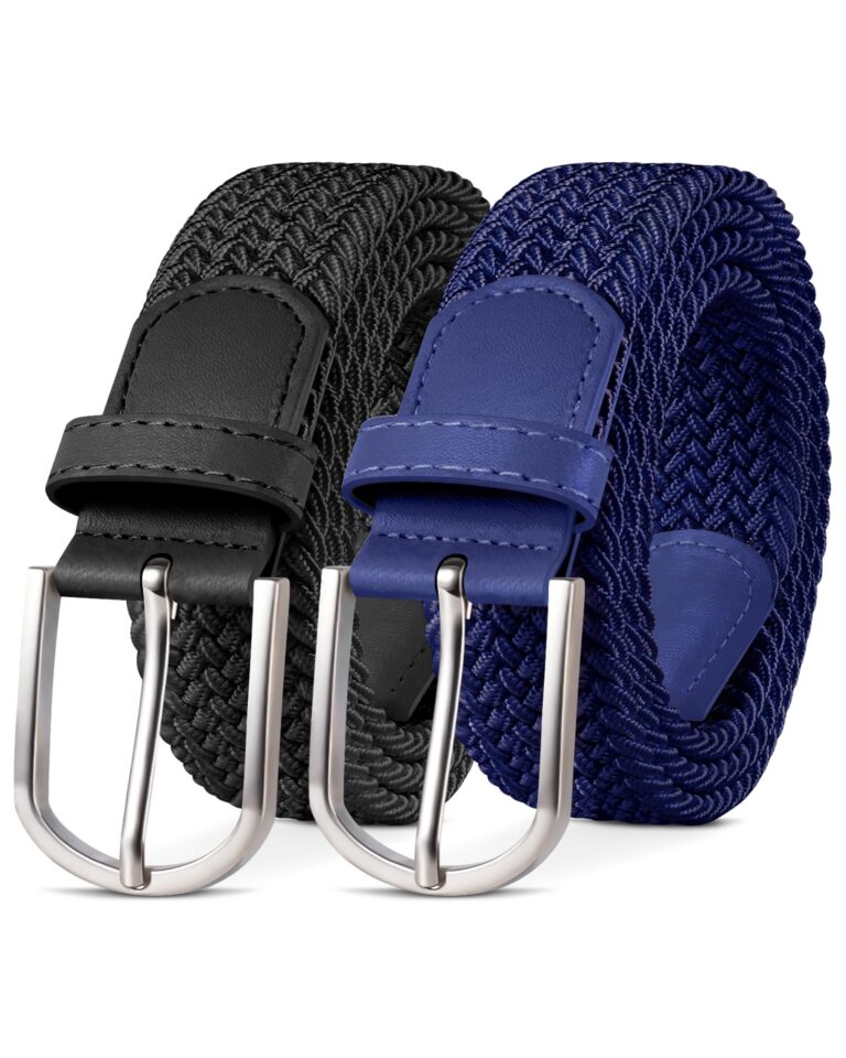 YOUCHAN 2 cinture elastiche intrecciate 3,3 cm uomo e donna