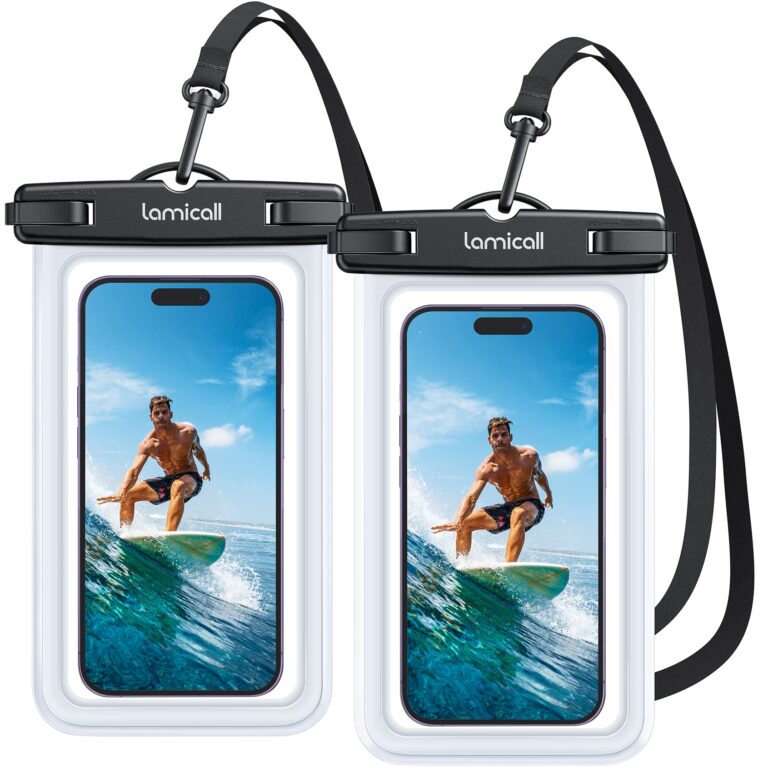Lamicall Custodia Impermeabile Smartphone - [2 Pezzi] IPX8 Custodia Subacquea Smartphone, Cordino Staccabile e Regolabile,...
