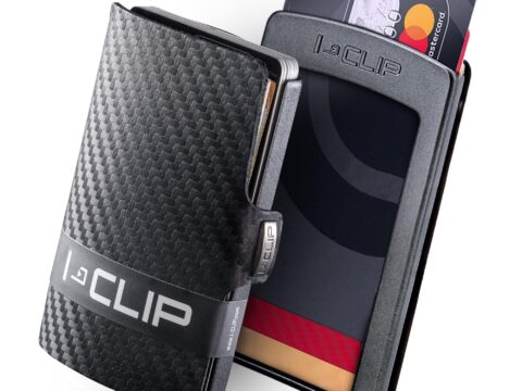I-CLIP Original Portafoglio Uomo Slim in Vera Pelle, 12 Carte