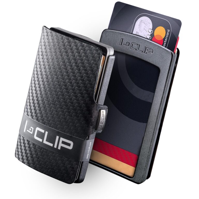 I-CLIP Original Portafoglio Uomo Slim in Vera Pelle, 12 Carte