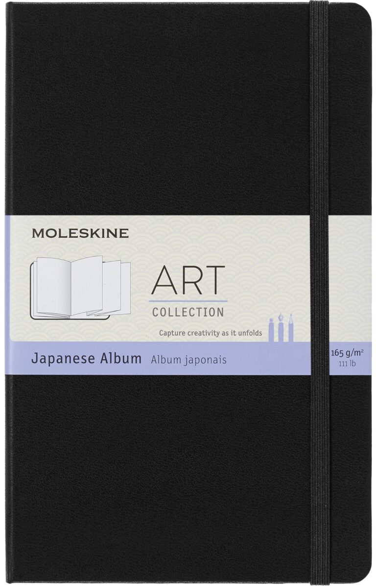 Moleskine Art Japanese Album, Blocco da Disegno, Copertina Rigida, Chiusura Elastica, Carta Adatta a Penne, Pastelli e Car...