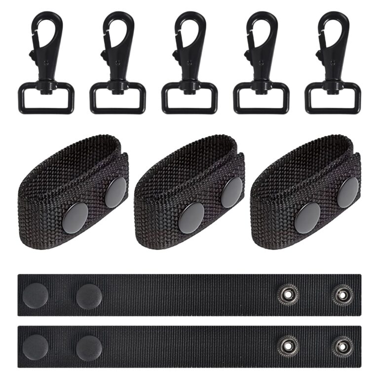 Set 5 Fibbie Tattiche + 5 Portachiavi Moschettone per Duty Belt