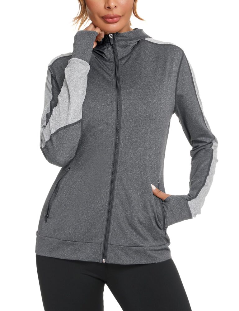 Wayleb Felpa Donna con Cappuccio e Zip, Slim Fit Traspirante