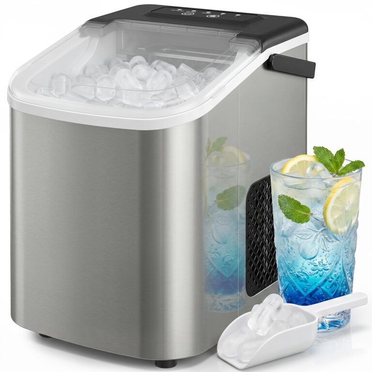 HOMCOM Macchina del Ghiaccio 12 kg/24h Inox 2 Dimensioni Cubetti