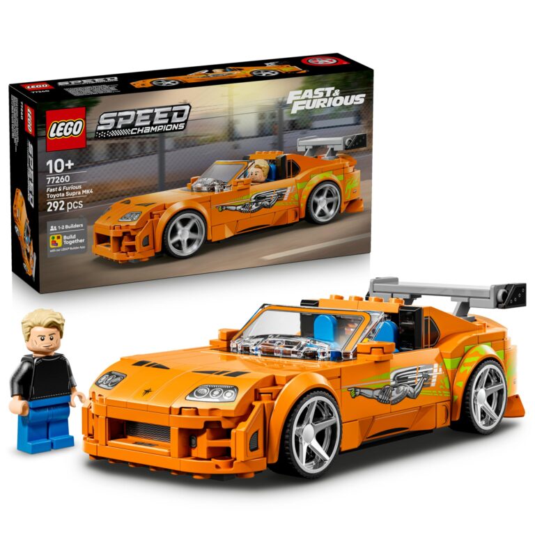LEGO Speed Champions The Fast and The Furious Toyota Supra MK4 Macchina Giocattolo - Modello di Auto con Minifigure di Bry...