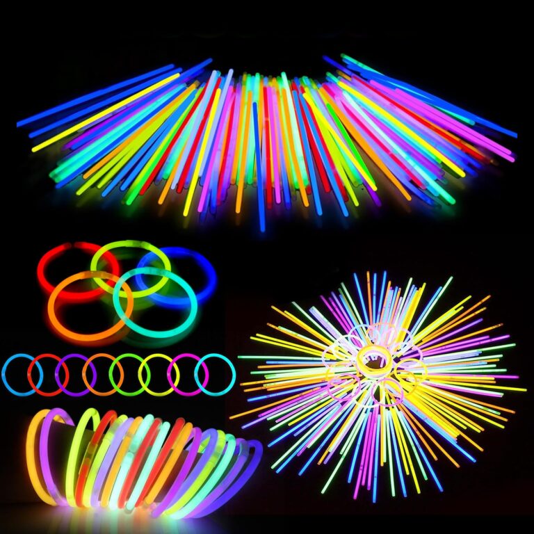 Braccialetti Luminosi Fluorescenti – 100 Bastoncini con Connettori Fluo