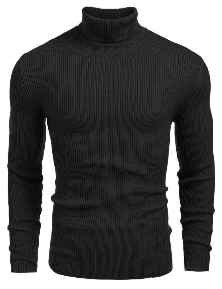 COOFANDY Maglione Uomo Collo Alto Slim Fit in Maglia Fine