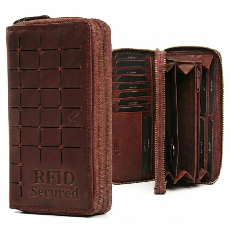 Lavalen® Portafoglio Donna Firmato Pelle Vera – Portamonete Grande Capacità con RFID – Porta Tess...