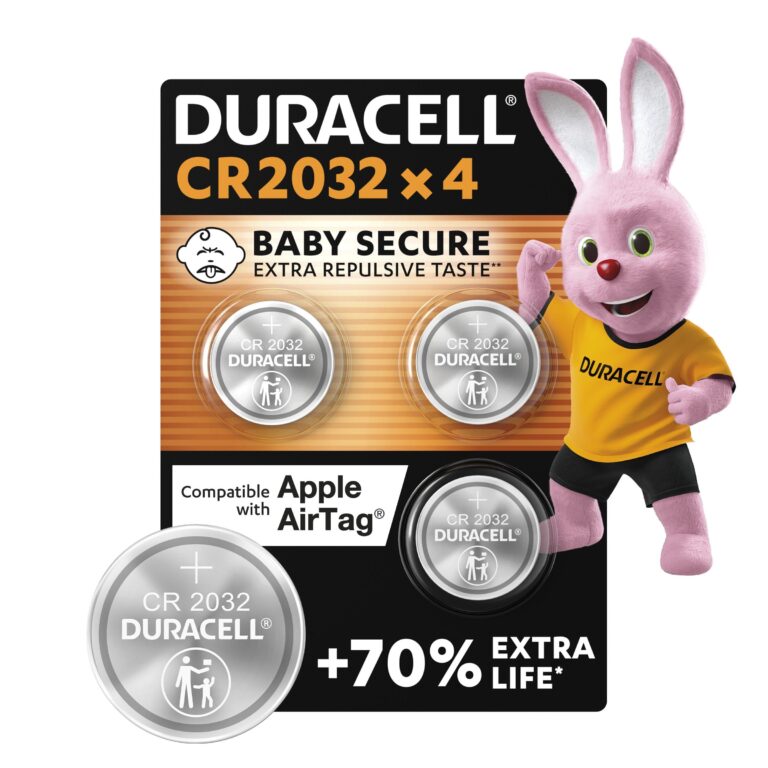 Duracell CR2032 pile a moneta al litio 3V, confezione da 4