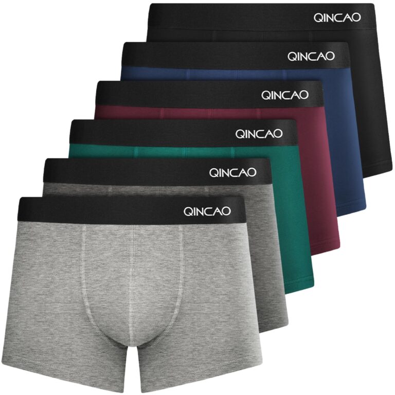 QINCAO Boxer Uomo Cotone Confezione da 6 Senza Etichette