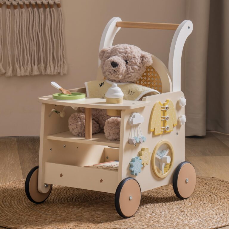 ROBOTIME Girello in Legno, Passeggino Push & Pull, Regalo Educativo, Primi Passi Sicuri, Controll...
