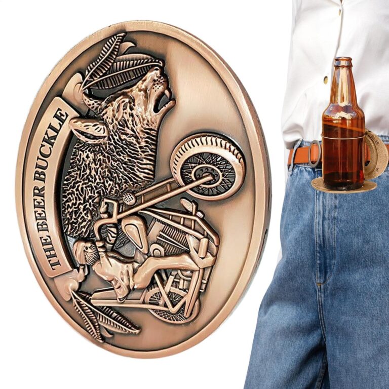 Hikiau Porta birra con fibbia per cintura in metallo unisex