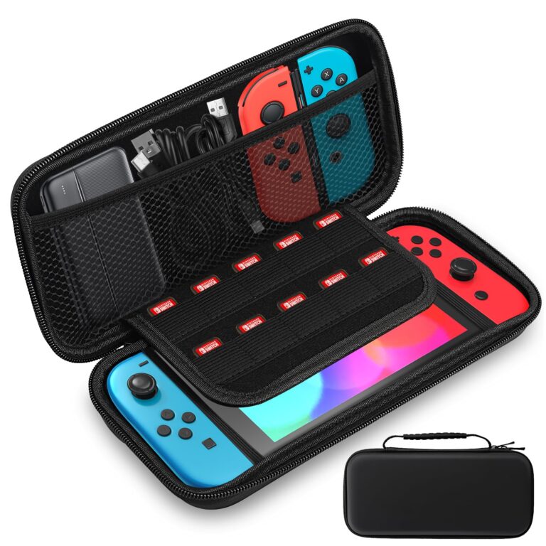 Custodia rigida nera per Switch e Switch OLED con 10 slot giochi