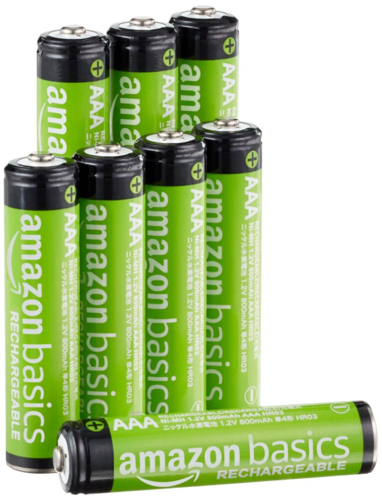 Amazon Basics AAA NiMH ricaricabili 800mAh, confezione da 8