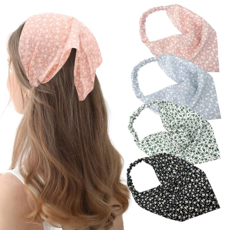 Mtuihfo Fasce Capelli Bandana Floreale, 4 Pezzi Elastiche Boho