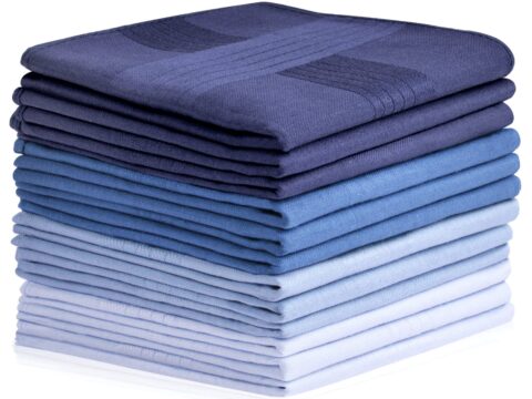 Aomig fazzoletti uomo in cotone 12 pezzi 4 colori 40×40 cm