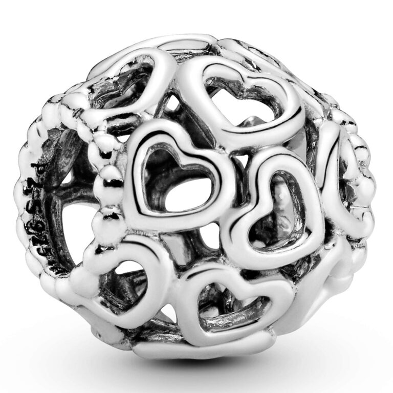 Pandora Charm Cuori con lavorazione Openwork argento