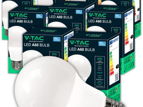 V-TAC LED E27 8,5W Alta Efficienza A60 – Confezione da 10
