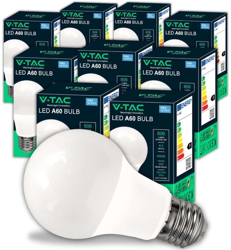 V-TAC LED E27 8,5W Alta Efficienza A60 – Confezione da 10