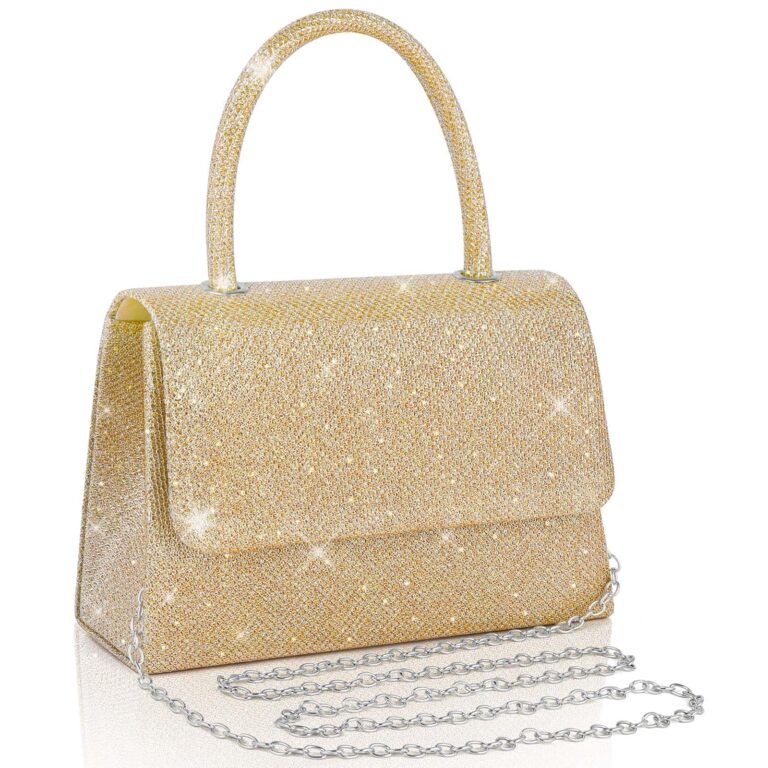 Adiwo Pochette Donna con Paillettes e Tracolla Catena