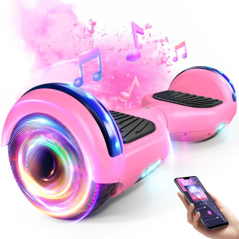 SISIGAD Hoverboard, Self Balancing Electric Gyropod 6.5 Inch Hoverboard Hover Scooter Board with Bluetooth Music, LED Ligh...