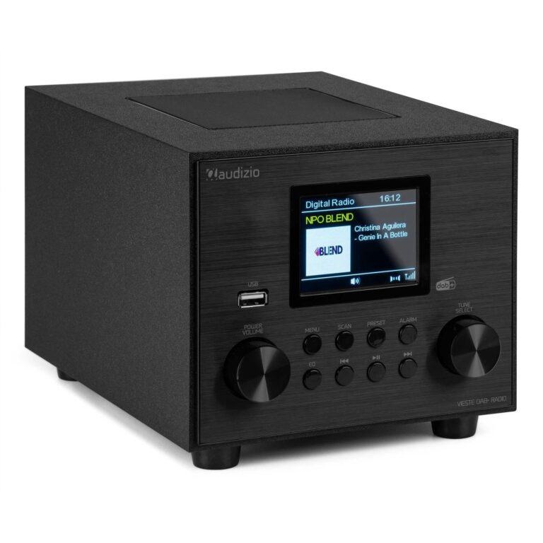 Audizio Vieste - Radio DAB+ con Bluetooth, subwoofer 60 W, FM, USB MP3, ingresso AUX, doppia sveg...