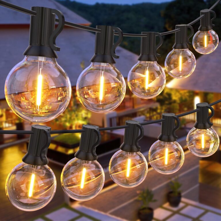 GPATIO Catena Luminosa Esterno G40 30M 50 Lampadine Bianco Caldo