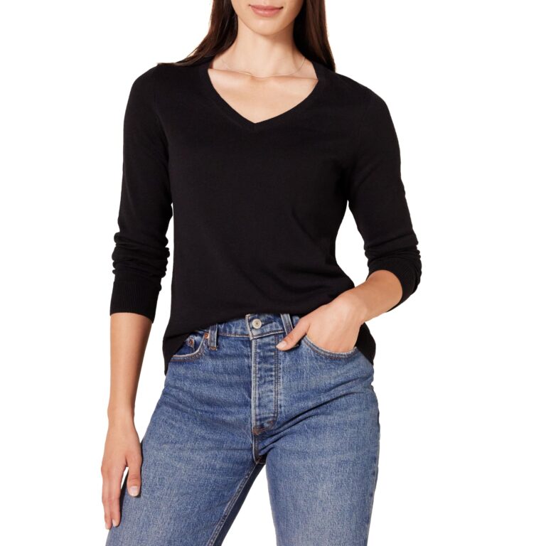 Amazon Essentials Maglione Donna Leggero Scollo a V