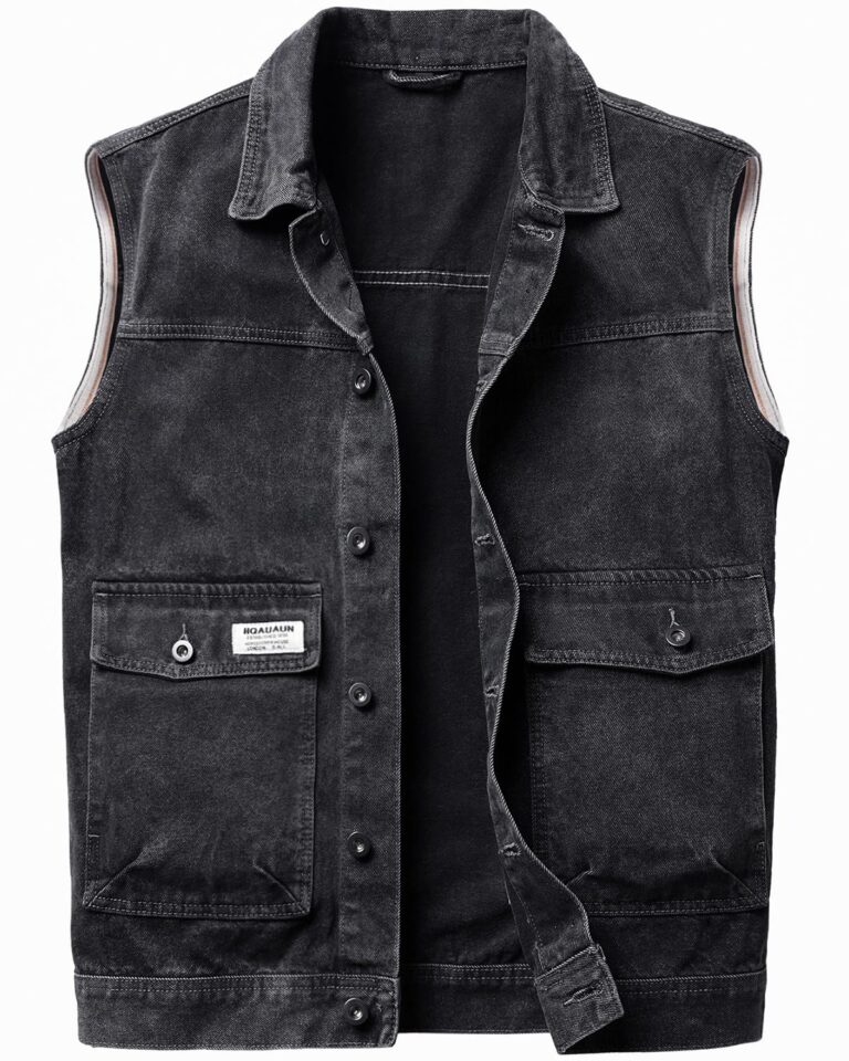 Harbrosrce Gilet in Denim Uomo Vintage Senza Maniche