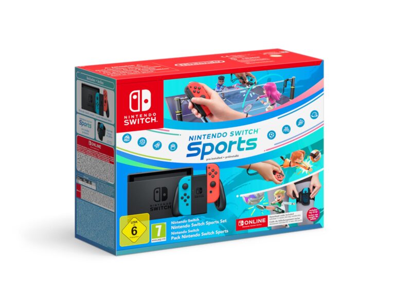 Nintendo Switch blu/rosso neon + Switch Sports e Switch Online 12 mesi