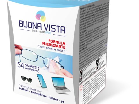 Buona Vista Salviette Pulizia Occhiali Monouso Antigraffio con Formula Igienizzante
