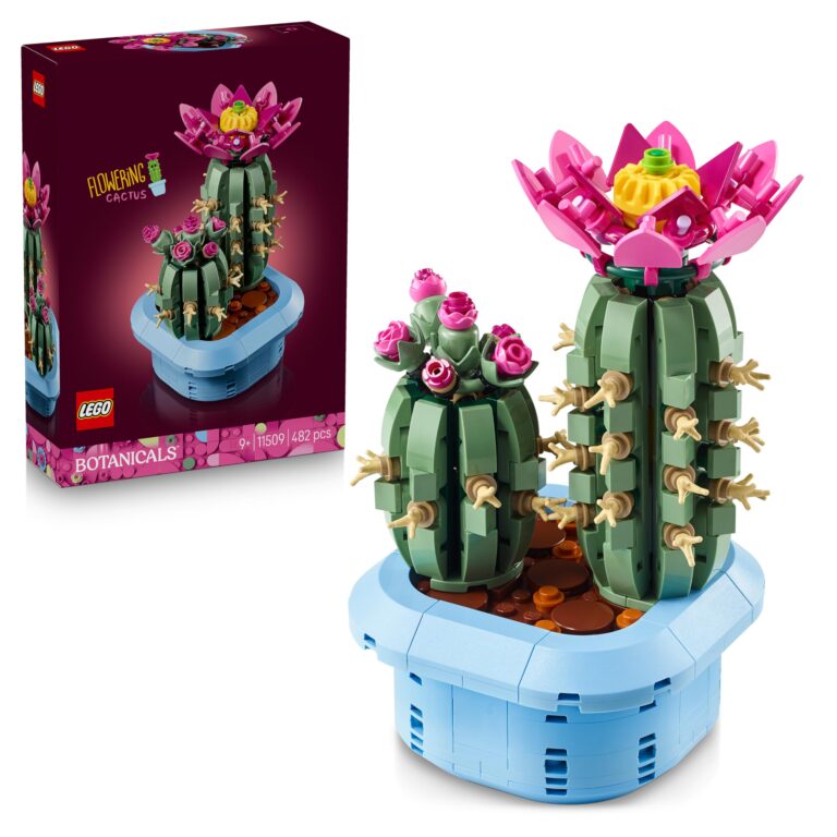 LEGO Botanicals Cactus in Fiore - Pianta Artificiale in Vaso con 2 Cactus e Fiori Finti - Decorazione Fai da Te per Camera...