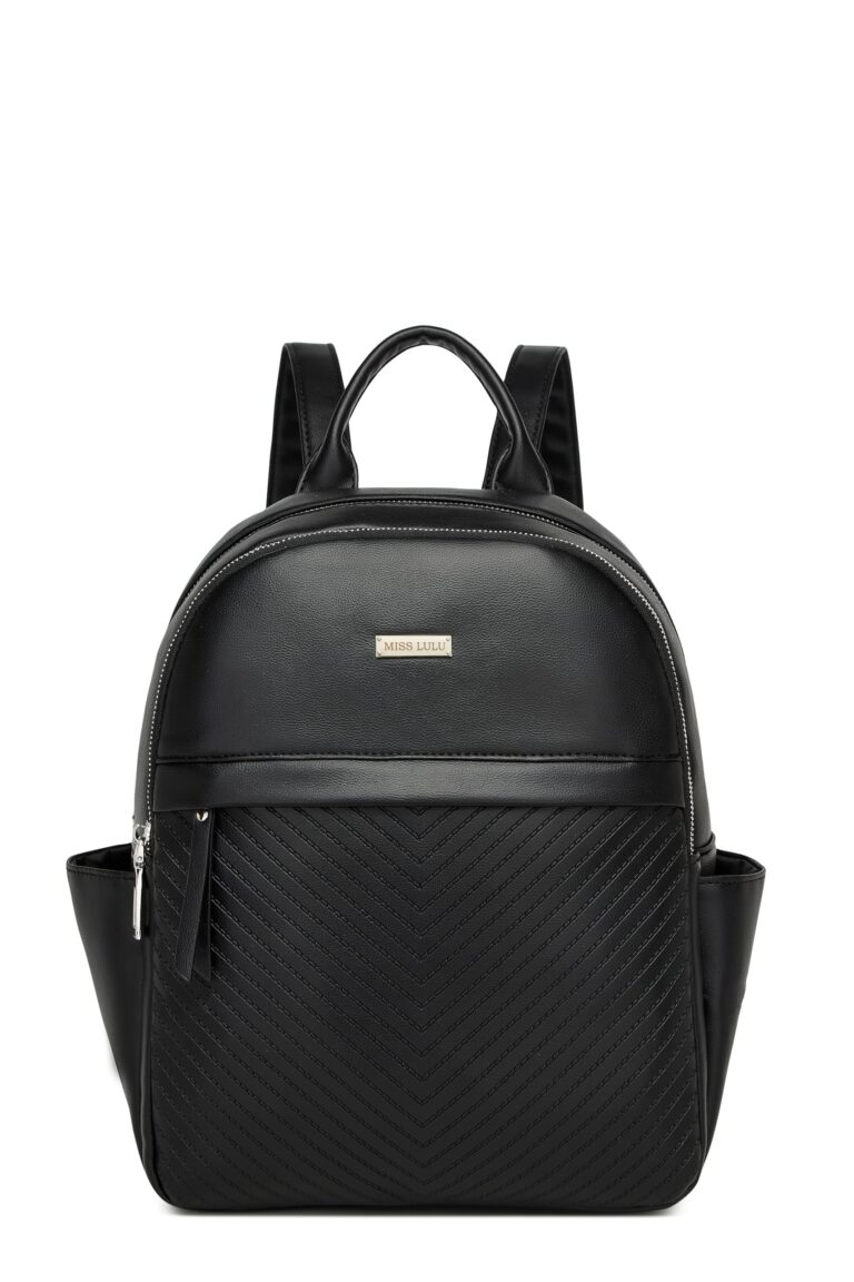Miss Lulu Zaino Donna in Pelle PU Nero Elegante
