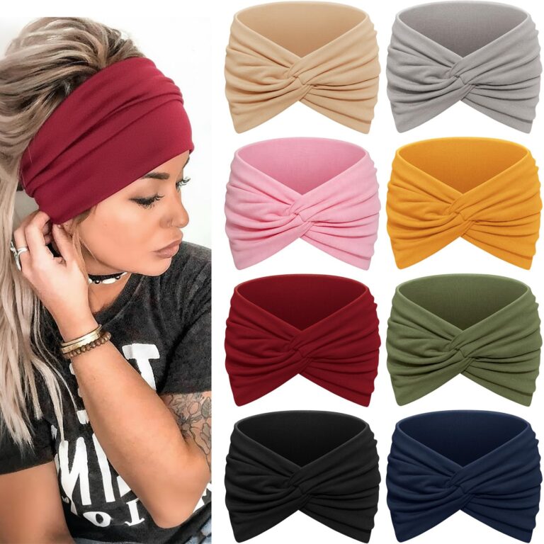 Awumbuk Fasce Capelli Donna 7" Extra Large, 8 Pezzi Elastiche