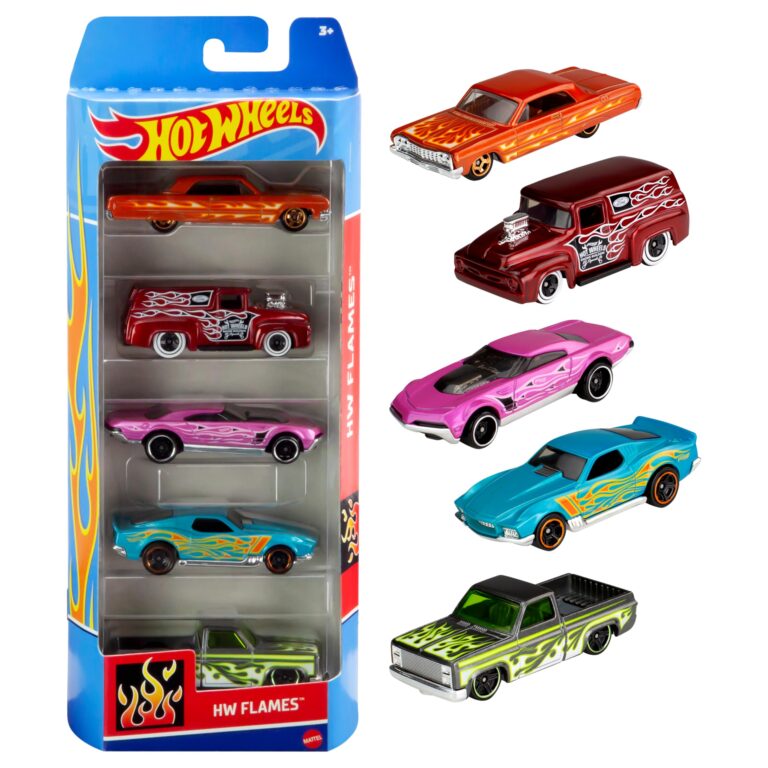Hot Wheels, confezione da 5 veicoli, macchinine Hot Wheels in scala 1:64 con dettagli autentici, giocattolo per bambini, ...