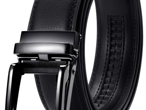 CHAOREN Cintura uomo in pelle con fibbia a cricchetto automatica 35 mm