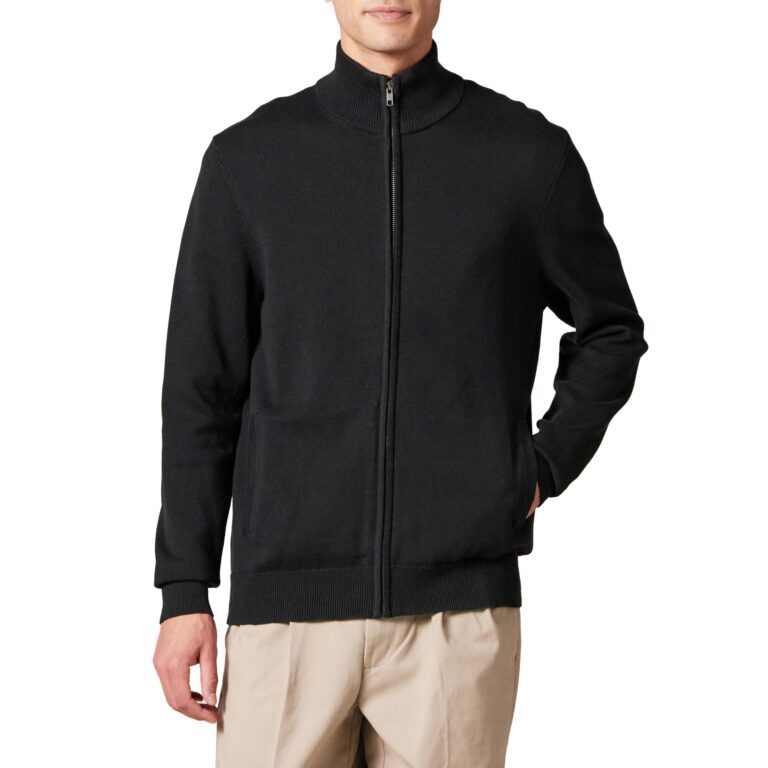 Amazon Essentials Maglione Zip Integrale in Cotone Uomo